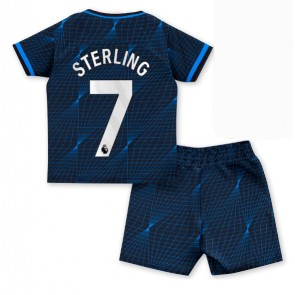 Chelsea Raheem Sterling #7 Dětské Venkovní dres komplet 2023-24 Krátký Rukáv (+ trenýrky)